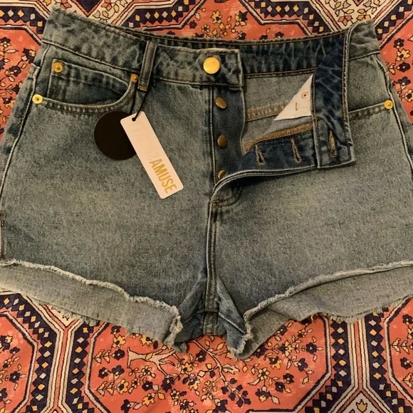 NWT Amuse Society Shoreline Denim Woven Short Size 27 - Picture 2 of 8